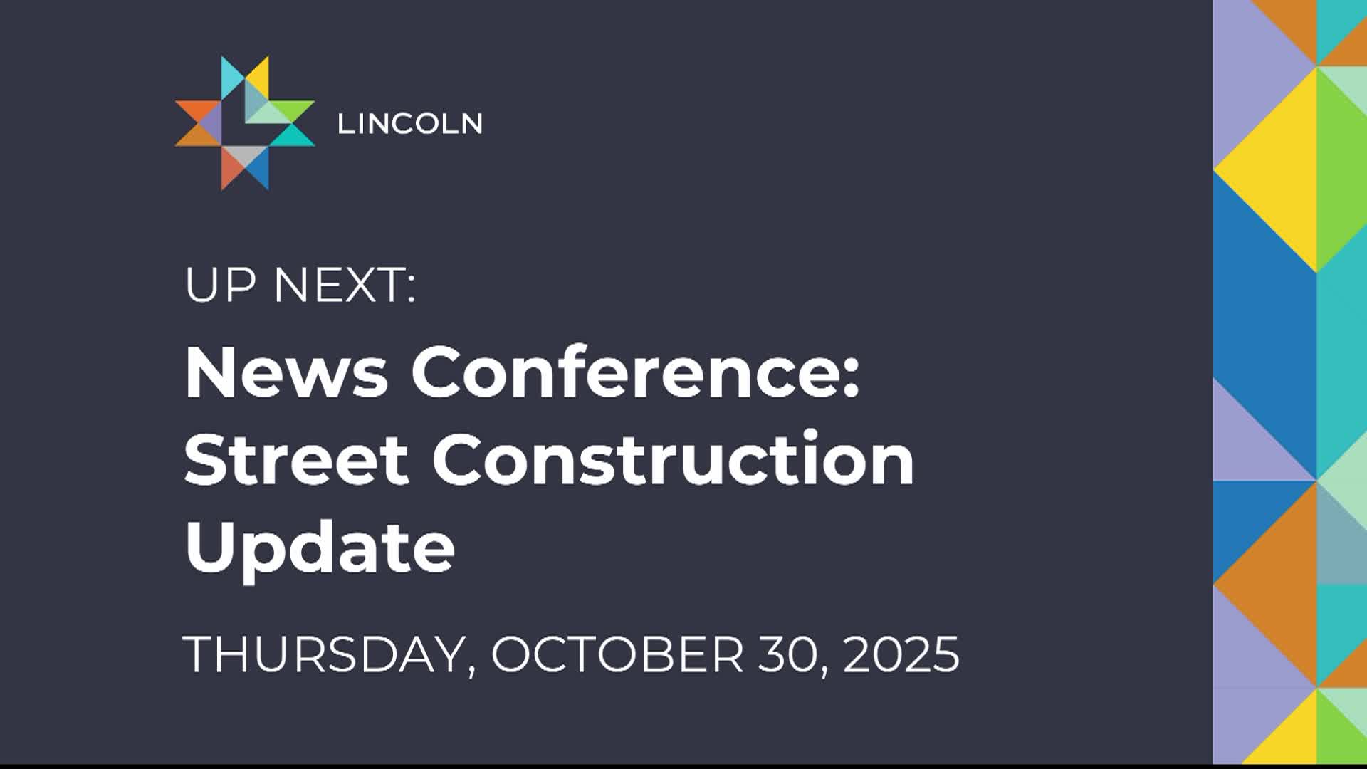 News Conference: Street Construction Update