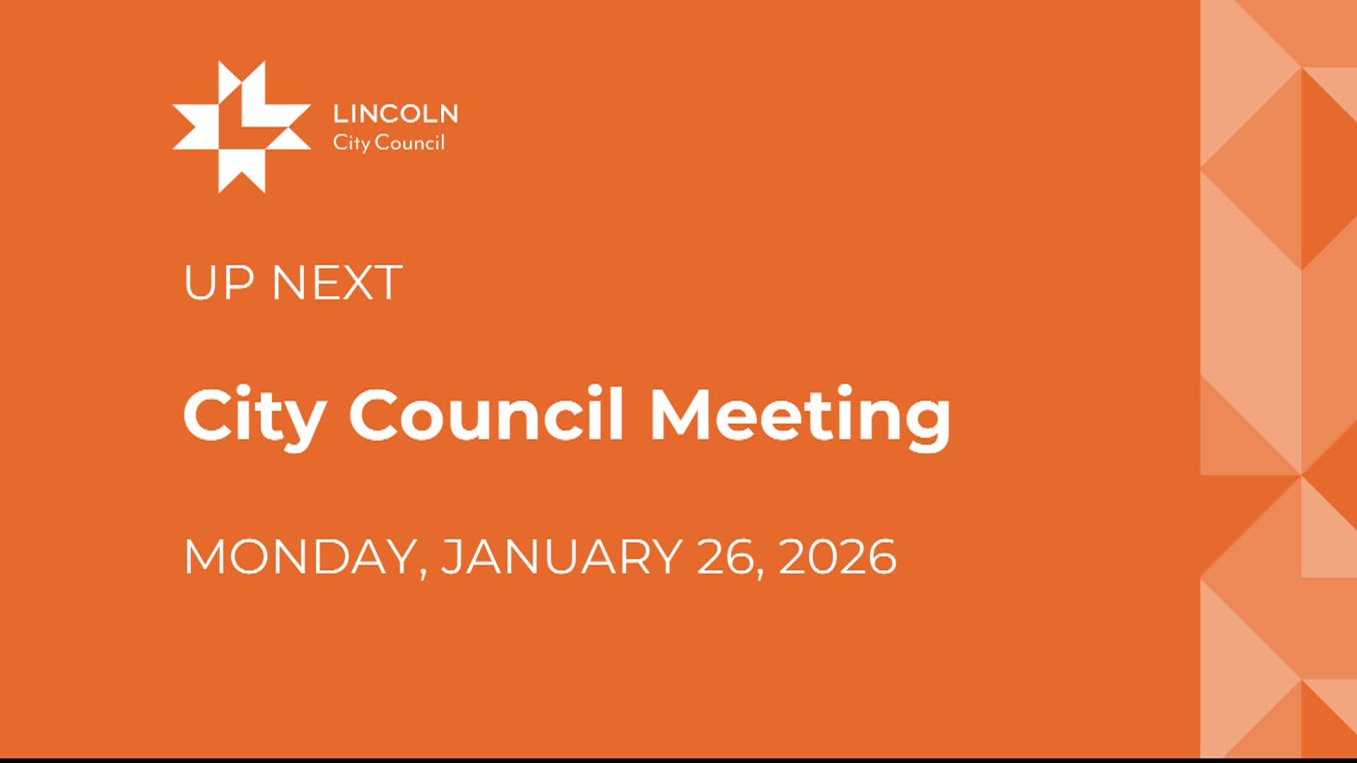 Lincoln City Council Meeting January 26, 2026